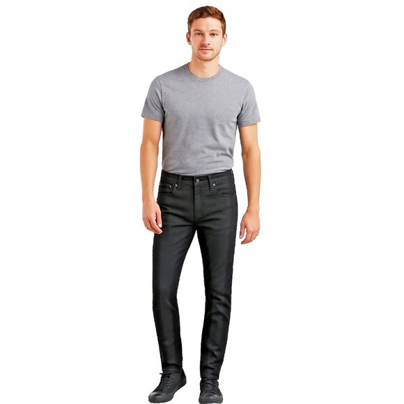 Levi's 512 Slim Taper Jeans Men 31x32 Black Stretch Denim Waterless USA - Picture 1 of 11